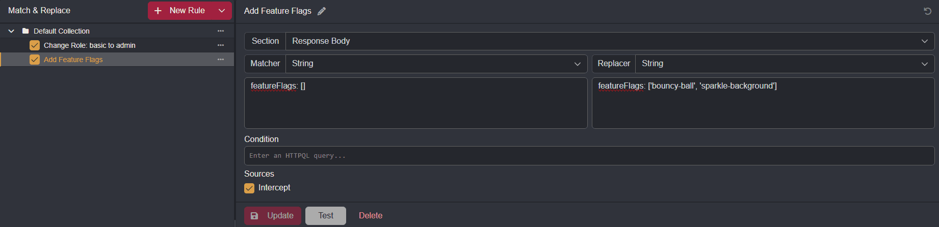 Creating a the feature flag rule.