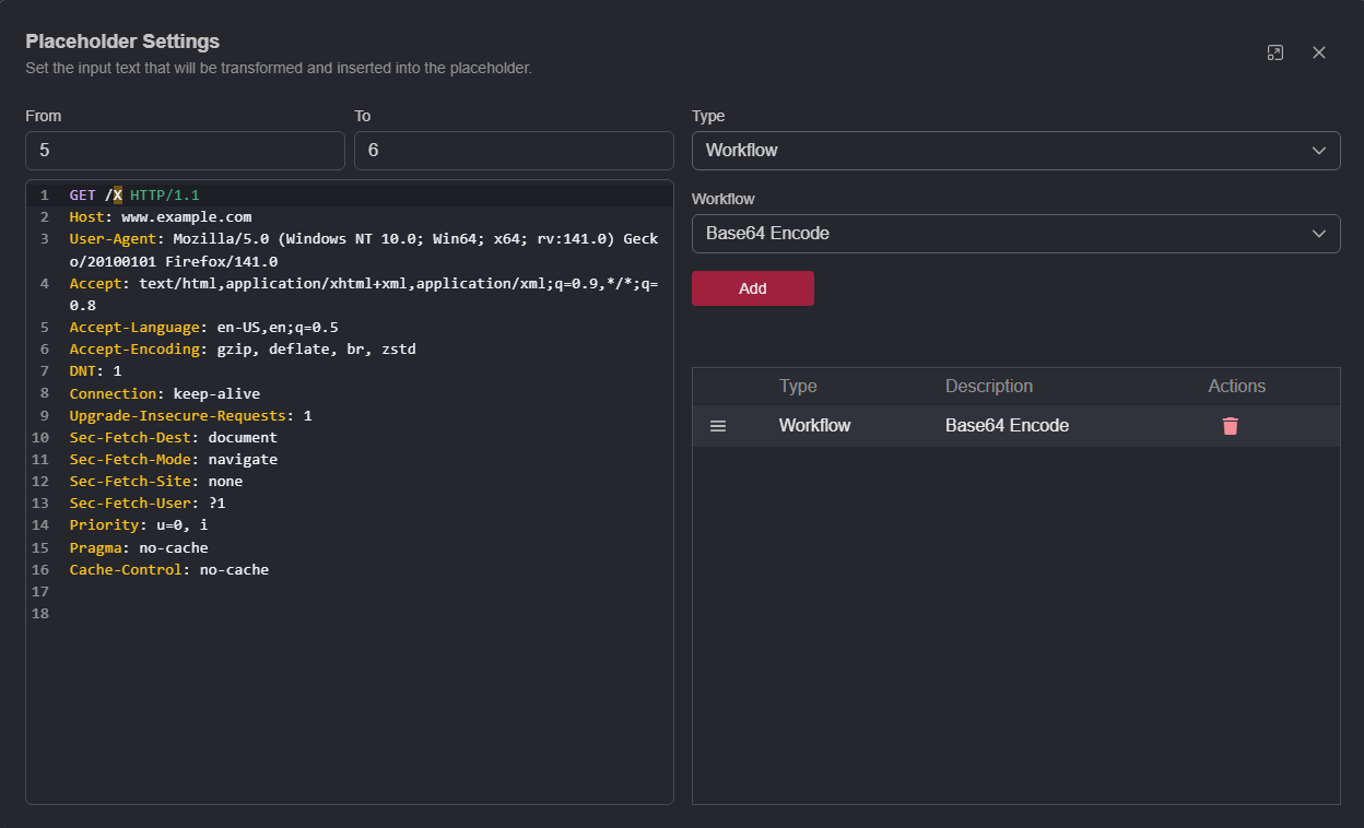 Applying a workflow to a Replay request.